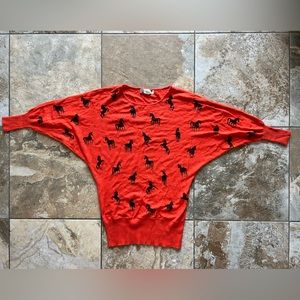 Batwing unicorn sweater orange medium
